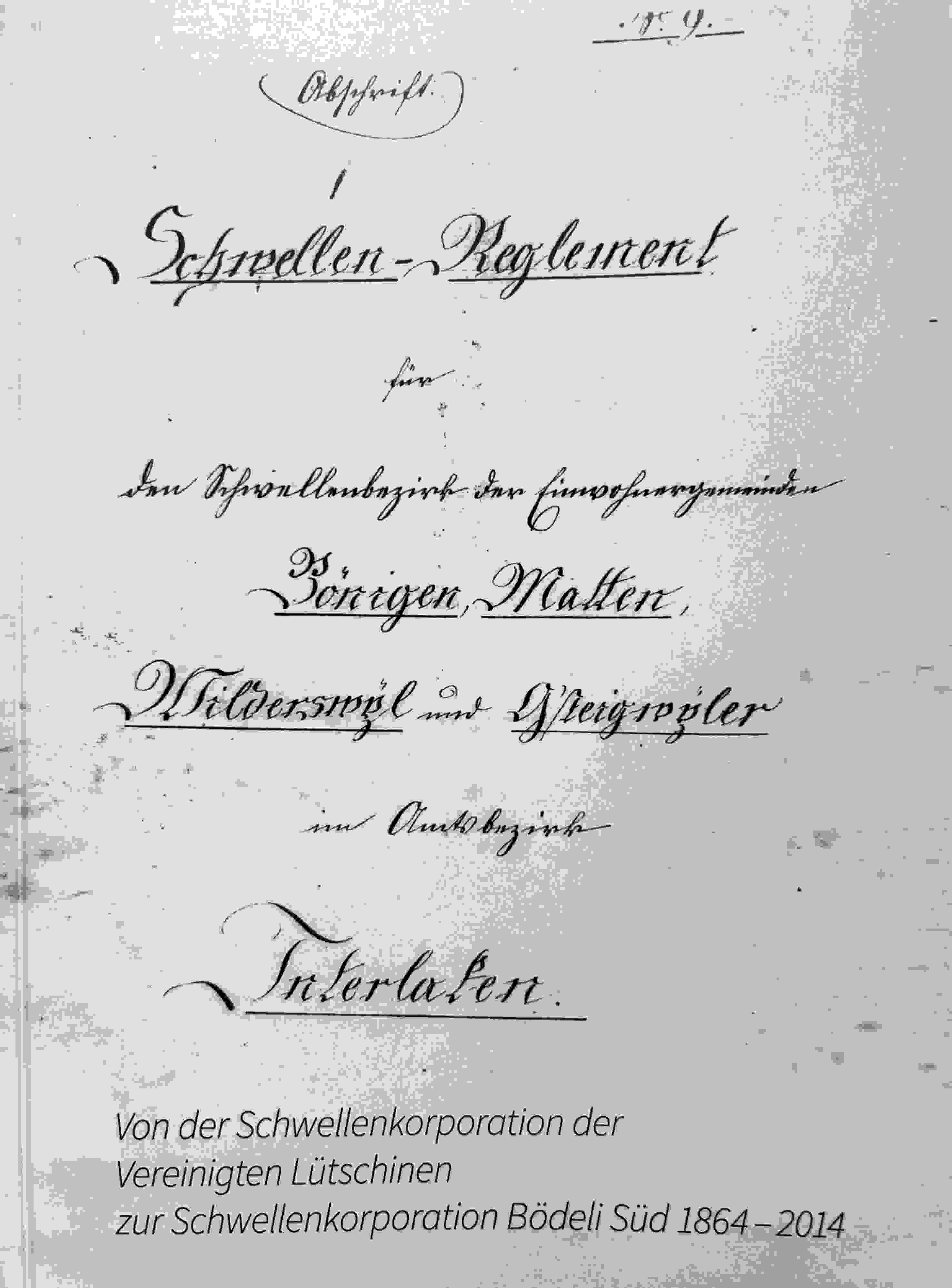 Jubiläumsbuch Schwellenkorporation Bödeli Süd Jubiläumsbuch Schwellenkorporation Bödeli Süd